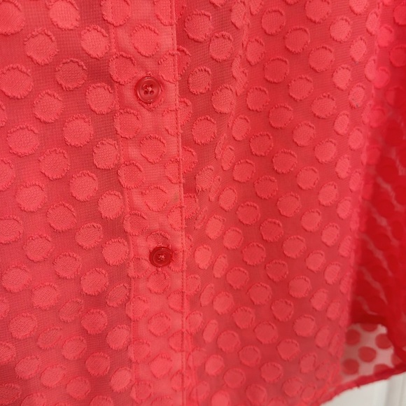 Chico’s Coral Pink Sheer Blouse - Picture 6 of 6